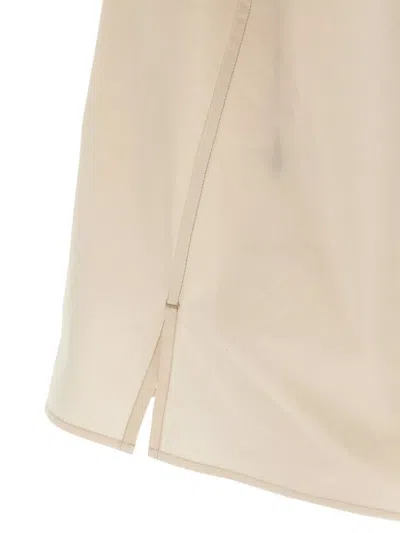 Lemaire Boxy-cropped Short-sleeved Shirt With Dual Chest Pockets In Neutral