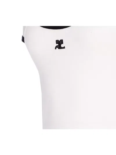 Courrèges Black/white Mini Dress In Cotton