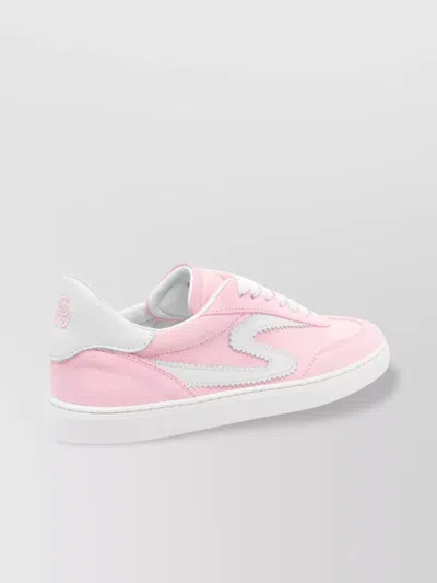 Stuart Weitzman Round Toe Suede Sneakers With Contrast Heel