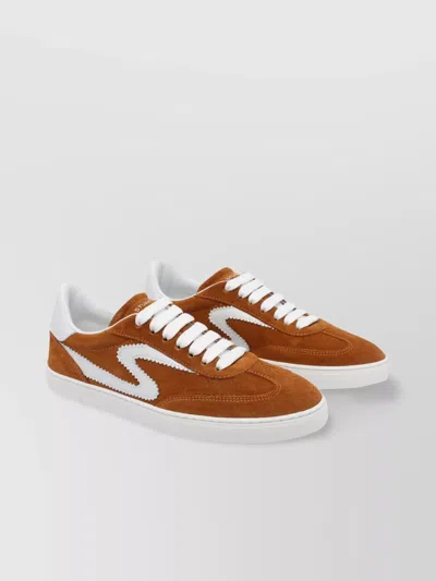 Stuart Weitzman Low Top Suede Sneakers With Rubber Sole