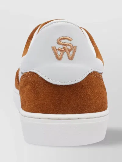 Stuart Weitzman Low Top Suede Sneakers With Rubber Sole