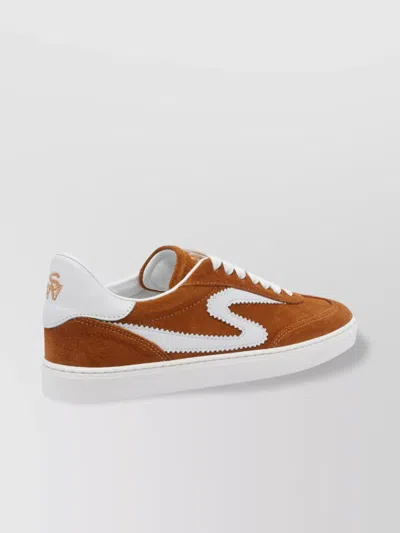 Stuart Weitzman Low Top Suede Sneakers With Rubber Sole