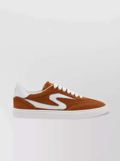 Stuart Weitzman Low Top Suede Sneakers With Rubber Sole