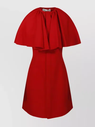 Ami Alexandre Mattiussi Shirt Dress With Ruff In Poppy Red