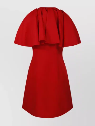Ami Alexandre Mattiussi Shirt Dress With Ruff In Poppy Red