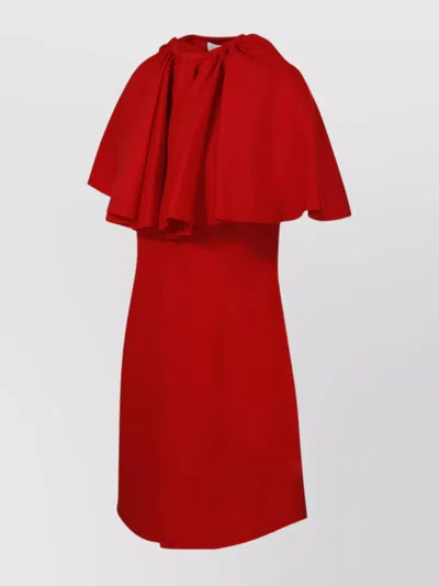 Ami Alexandre Mattiussi Shirt Dress With Ruff In Poppy Red