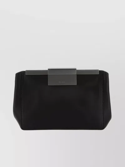 Max Mara Rectangular Shape Leather Belt Bag In Black