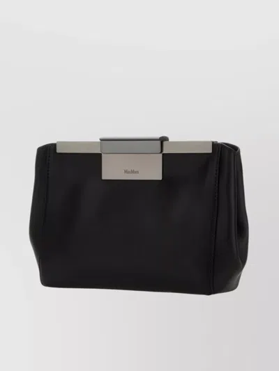 Max Mara Rectangular Shape Leather Belt Bag In Black