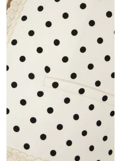 Valentino Supergran Polka Dot Printed Blazer In White