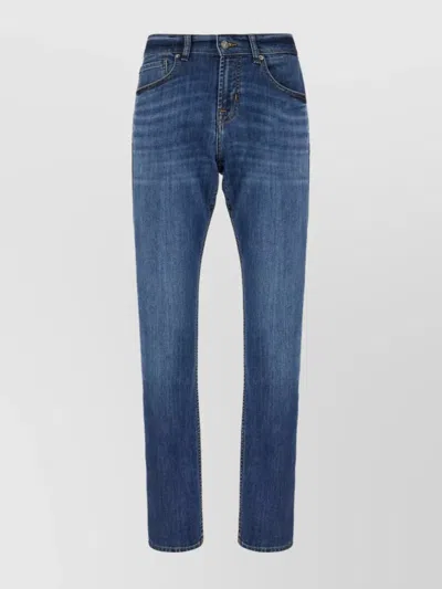 7 For All Mankind Mistral Jeans Whiskering Effect In Blue