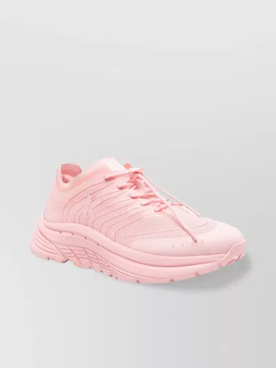Kenzo Low Top Sneakers With Mesh Upper And Rubber Sole In Pink