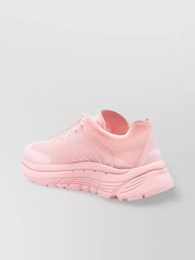 Kenzo Low Top Sneakers With Mesh Upper And Rubber Sole In Pink