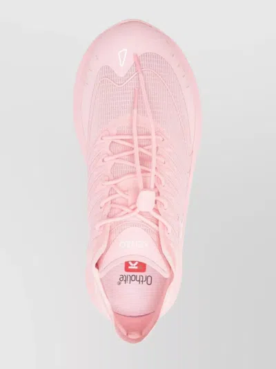 Kenzo Low Top Sneakers With Mesh Upper And Rubber Sole In Pink