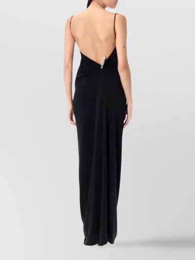 Coperni Knee Length Dress Cowl Neck In Black