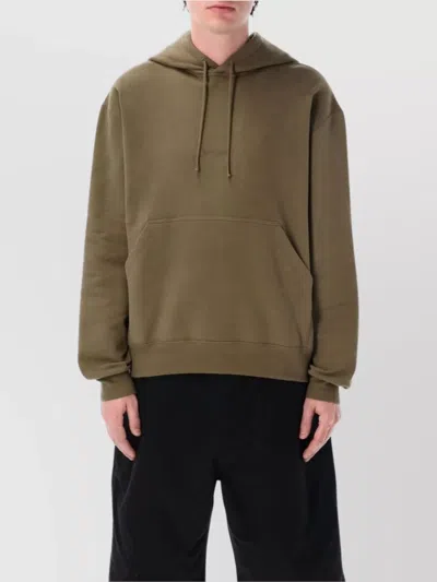Saint Laurent Hooded Sweatshirt With Logo In Green