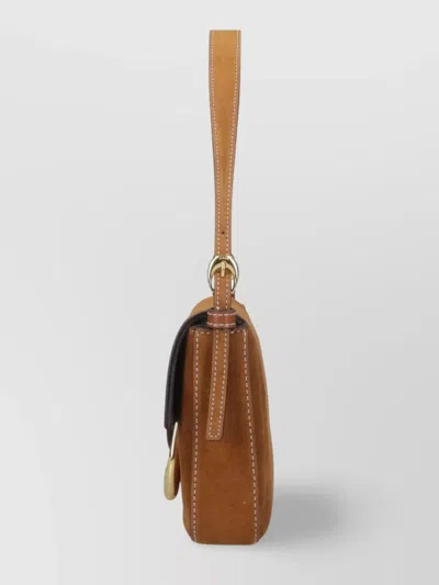 Staud Shoulder Bag With Adjustable Strap And Gold-tone Hardware