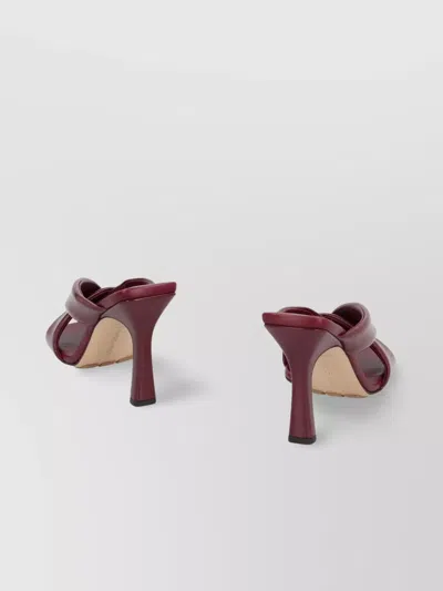 Bottega Veneta Leather Cross Strap Square Toe Mules In Brown