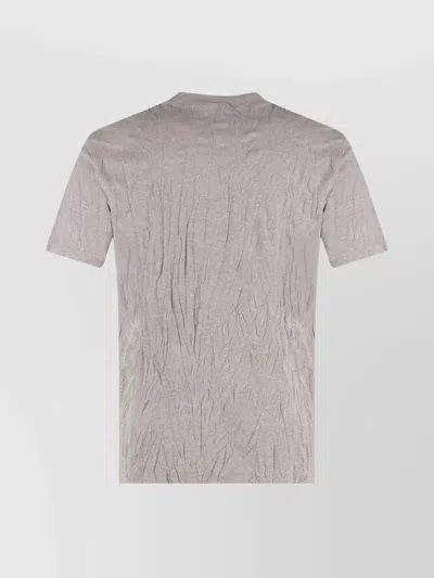 Bottega Veneta Men Grey Crewneck T-shirt With Maxi Print On The Front And Wrinkled Ffect In Cotton M In Gray