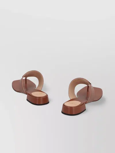 Valentino Garavani Tobacco Vlogo Signature Thong Sandals In Brown