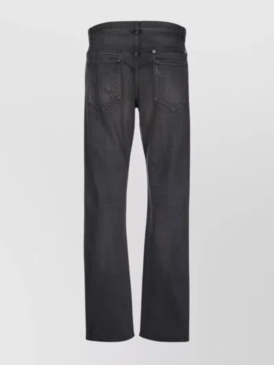 Givenchy Distressed Five-pocket Trousers Belt Loops In Gray