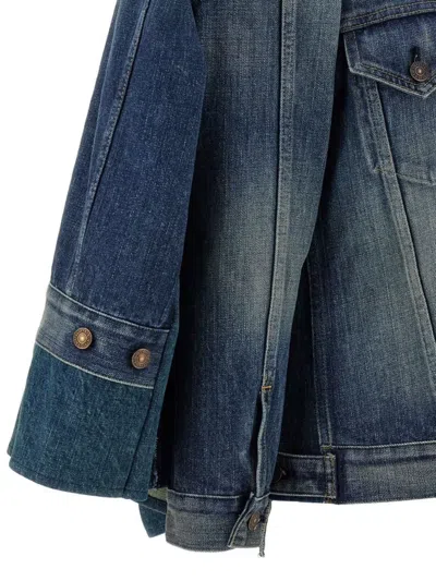 Junya Watanabe Double-layer Faded Denim Jacket With Chest Pockets