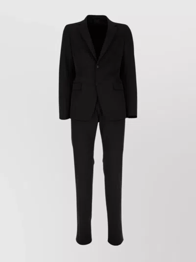 Prada Suit With Notched Lapel And Flap Pockets In Black