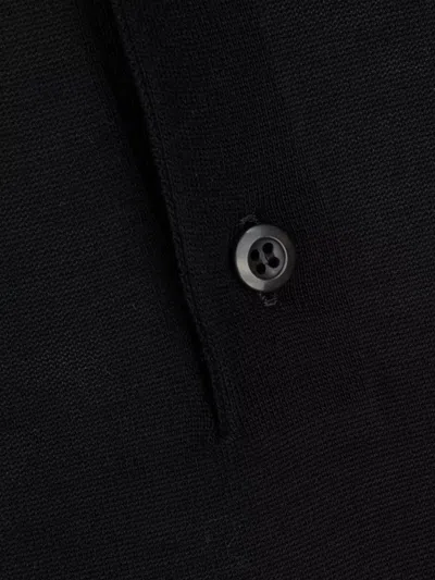 Prada Short Sleeve Polo Collar Ribbed Cuffs Sweater In Blue