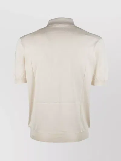 Prada Natural Silk T-shirts And Polos In White