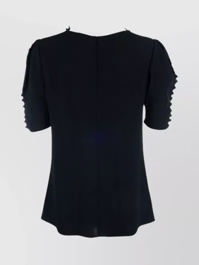 Prada Puffy-sleeve Cady Crepe Top In Black