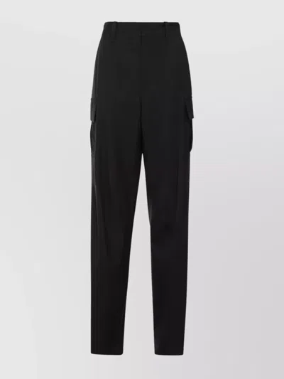 Bottega Veneta Cargo Wool Trousers With Multiple Pockets In Black
