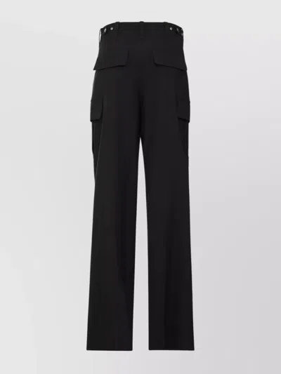 Bottega Veneta Cargo Wool Trousers With Multiple Pockets In Black