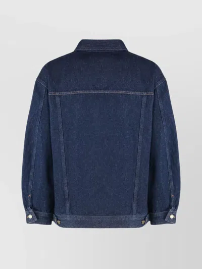 Apc Cropped Denim Jacket With Classic Collar In White