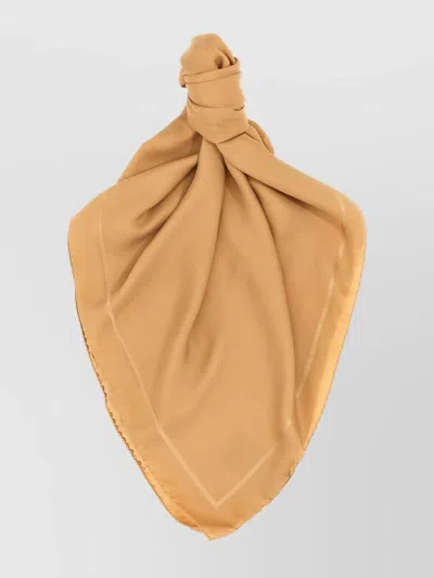 Saint Laurent Cassandre Scarf Scarves And Foulards Beige In Brown
