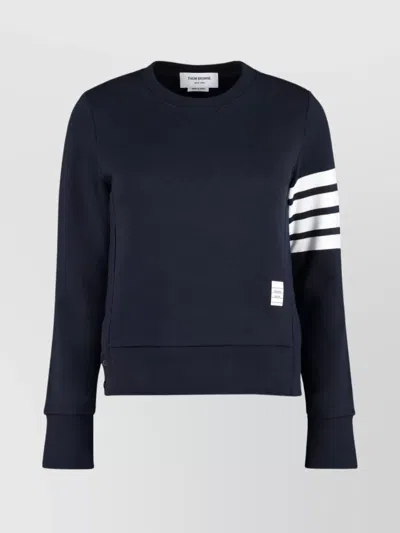 Thom Browne Blue Jersey Sweatshirt With 4bar Detail