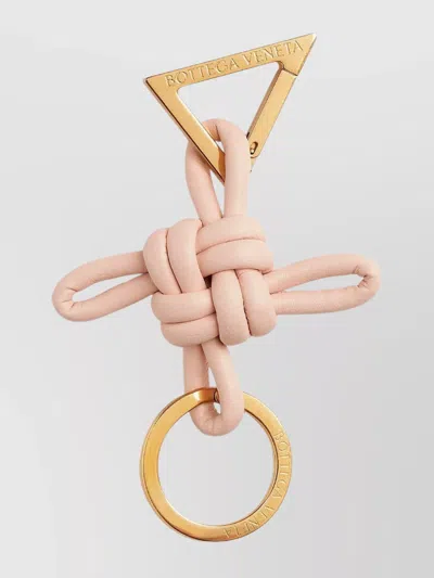 Bottega Veneta Circular Ring With Knot And Triangle In Metallic