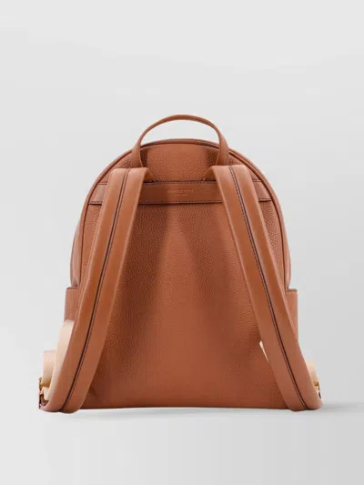 Michael Kors Bex Leather Backpack With Frontal Logo Patch