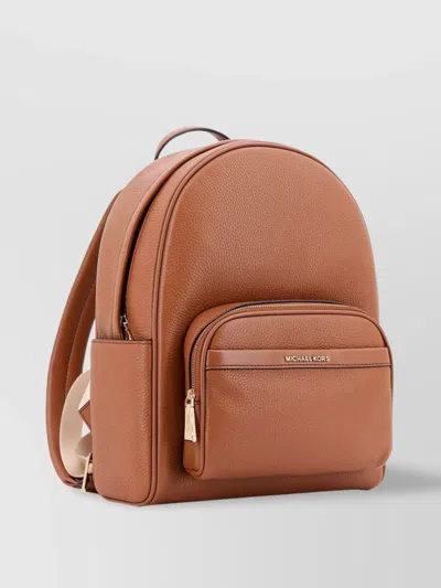 Michael Kors Bex Leather Backpack With Frontal Logo Patch