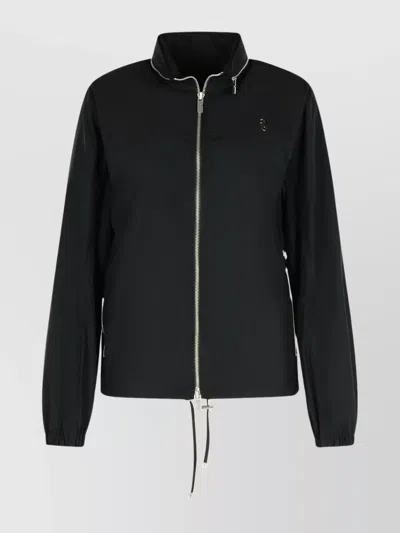 Burberry Cotton Blend Jacket Drawstring Hem