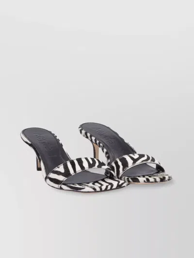 Aeyde Open Toe Kitten Heel Zebra Pattern Sandals