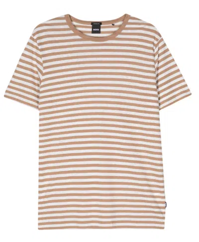 Hugo Boss Boss Striped T Shirt In Animal Print