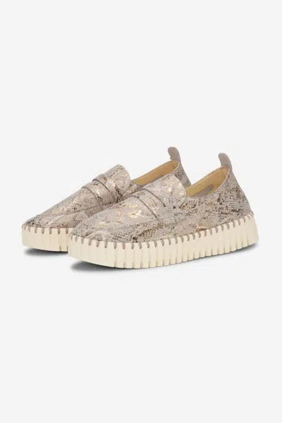 Ilse Jacobsen Tulipu Snake Print Perforated Platform Sneaker
