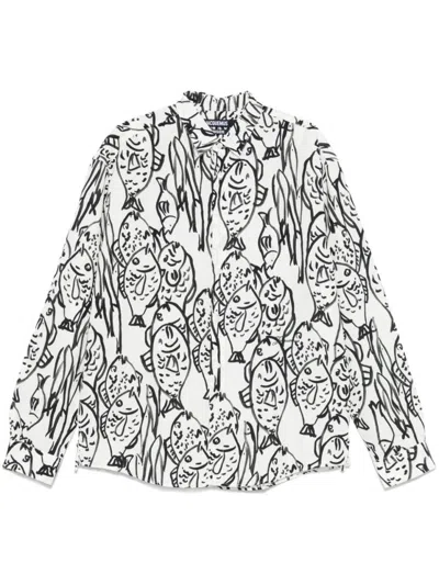 Jacquemus Shirt With Fish Print In Grey