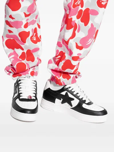 A Bathing Ape Star Patch Low-top Sneakers In Animal Print