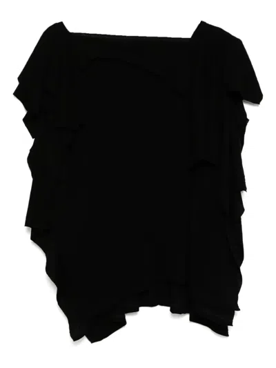 Yohji Yamamoto Draped Twisted Vest In Black