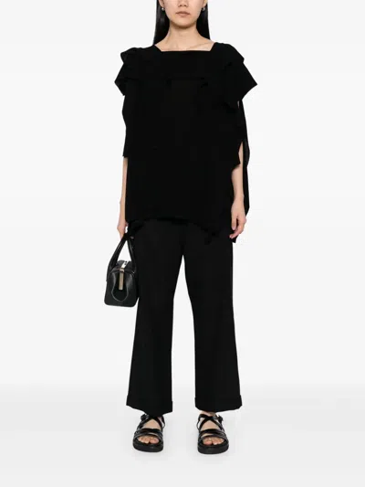 Yohji Yamamoto Draped Twisted Vest In Black