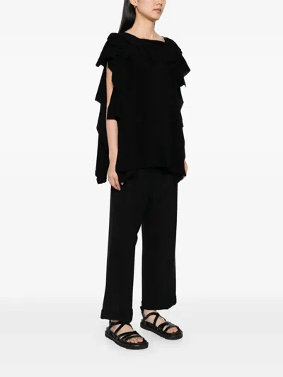 Yohji Yamamoto Draped Twisted Vest In Black