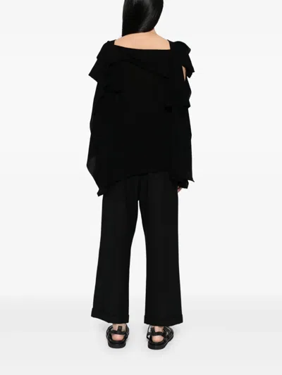 Yohji Yamamoto Draped Twisted Vest In Black