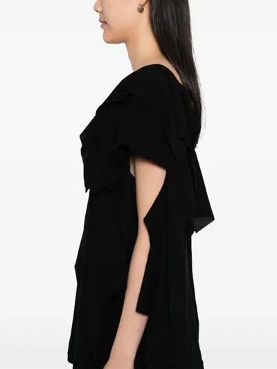 Yohji Yamamoto Draped Twisted Vest In Black