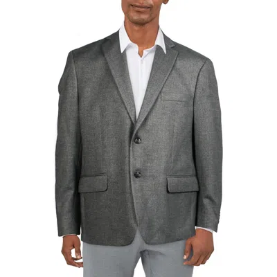 TOMMY HILFIGER MENS HEATHERED POLYESTER TWO-BUTTON BLAZER 