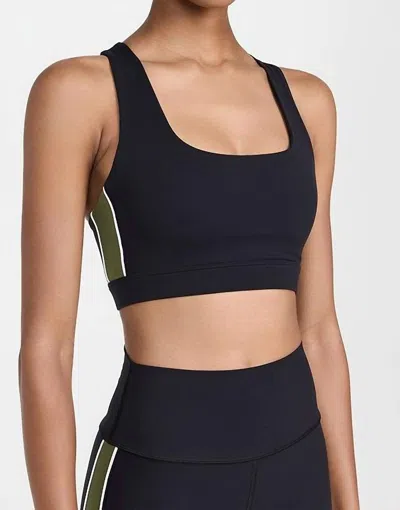 SPLITS59 LEXI RIGOR SPORTS BRA IN BLACK/OLIVE 